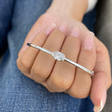 Diamond Bangle Bracelet 0.9 ct White Gold