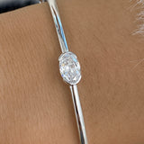Diamond Bangle Bracelet 0.9 ct White Gold