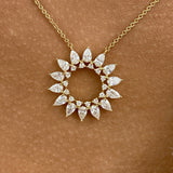 Diamond Pendant Necklace 1.7 ct Yellow Gold