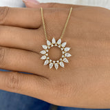 Diamond Pendant Necklace 1.7 ct Yellow Gold