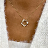 Diamond Pendant Necklace 1.7 ct Yellow Gold