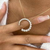 Diamond Pendant Necklace 2.1 ct Yellow Gold