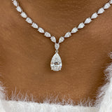 Diamond Tennis Necklace 20.6 ct White Gold