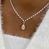 Diamond Tennis Necklace 20.6 ct White Gold