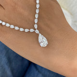 Diamond Tennis Necklace 20.6 ct White Gold