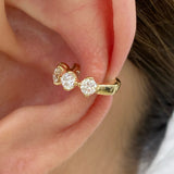 Diamond Cuff Earrings 0.6 ct Yellow Gold