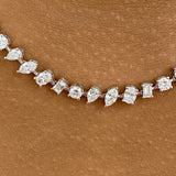 Diamond Tennis Necklace 11.7 ct White Gold