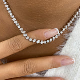 Diamond Tennis Necklace 11.7 ct White Gold