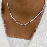 Diamond Tennis Necklace 11.7 ct White Gold
