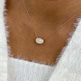 Diamond Pendant Necklace 3.1 ct Rose Gold