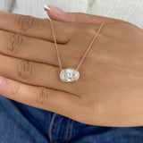 Diamond Pendant Necklace 3.1 ct Rose Gold