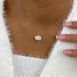 Diamond Pendant Necklace 3.1 ct Rose Gold
