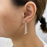 Diamond Drop Earrings 5 ct Rose Gold