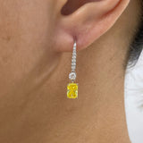 Diamond Dangle Earrings 1.9 ct Yellow Gold