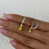 Diamond Dangle Earrings 1.4 ct Yellow Gold