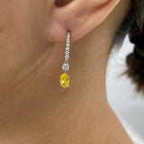 Diamond Dangle Earrings 1.4 ct Yellow Gold