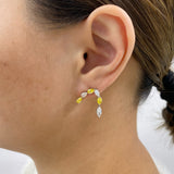 Diamond Stud Earrings 2.2 ct Yellow Gold