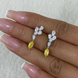 Diamond Dangle Earrings 2 ct White Gold