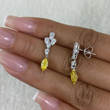 Diamond Dangle Earrings 2 ct White Gold