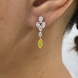 Diamond Dangle Earrings 2 ct White Gold