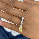 Diamond Pendant Necklace 3.8 ct White Gold