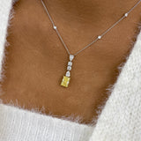 Diamond Pendant Necklace 3.8 ct White Gold