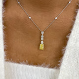 Diamond Pendant Necklace 3.8 ct White Gold