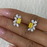 Diamond Stud Earrings 3.2 ct Yellow Gold