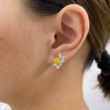 Diamond Stud Earrings 3.2 ct Yellow Gold