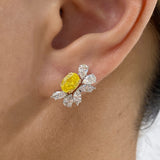 Diamond Stud Earrings 3.2 ct Yellow Gold