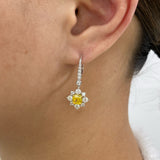 Diamond Dangle Earrings 3.3 ct White Gold