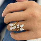 Cluster Ring Ring 3.3ct TCW, 14K Gold
