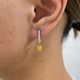 Diamond Dangle Earrings 1.2 ct White Gold