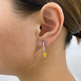 Diamond Dangle Earrings 1.2 ct White Gold