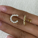 Diamond Hoop Earrings 1.9 ct Yellow Gold