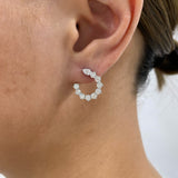 Diamond Hoop Earrings 1.9 ct White Gold