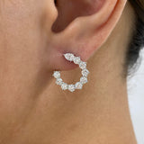 Diamond Hoop Earrings 1.9 ct White Gold