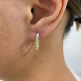 Diamond Hoop Earrings 0.7 ct Yellow Gold