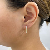 Diamond Hoop Earrings 0.7 ct Yellow Gold