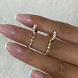 Diamond Threader Earrings 1.2 ct Yellow Gold