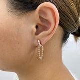 Diamond Threader Earrings 1.2 ct Rose Gold