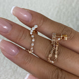 Diamond Threader Earrings 1.2 ct Rose Gold