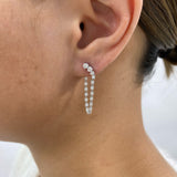 Diamond Threader Earrings 1.2 ct White Gold