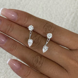 Diamond Jacket Earrings 2.1 ct White Gold