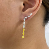 Diamond Drop Earrings 3.1 ct White Gold