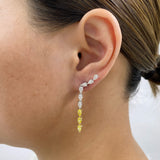 Diamond Drop Earrings 3.1 ct White Gold