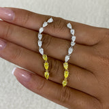 Diamond Drop Earrings 3.1 ct White Gold