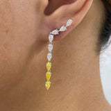 Diamond Drop Earrings 3.1 ct White Gold