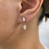 Diamond Jacket Earrings 1.9 ct White Gold