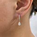 Diamond Dangle Earrings 1.2 ct White Gold